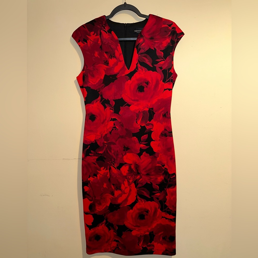 Red Floral Long Dress - Picture 3 of 3
